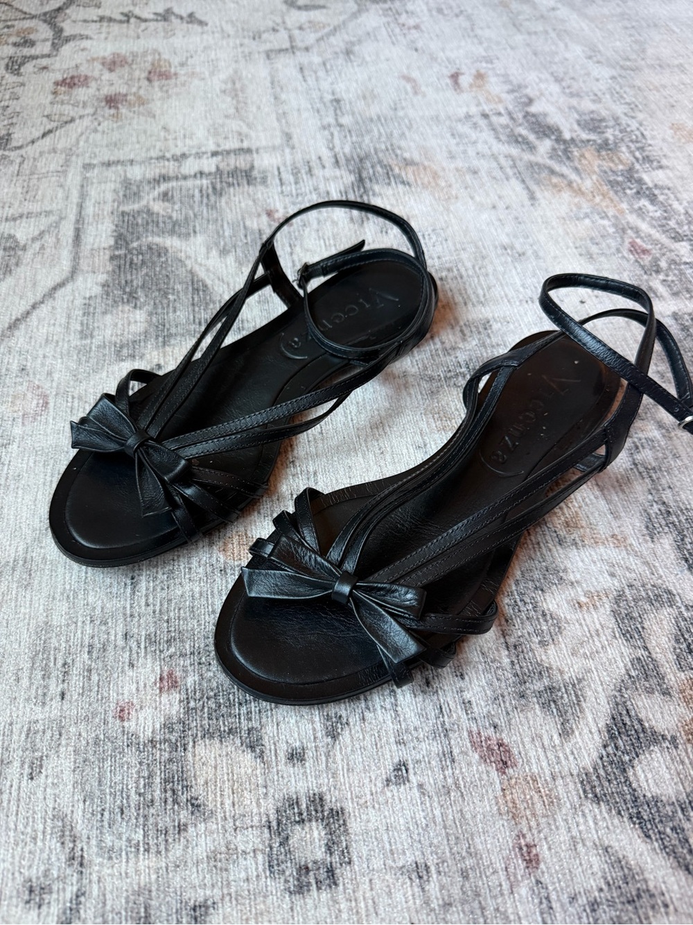 Vicenza x Free People Black Strappy Sandals US 8